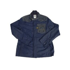 G Star‎ Raw Womens Blue Denim Trim Utility Jacket Size XL